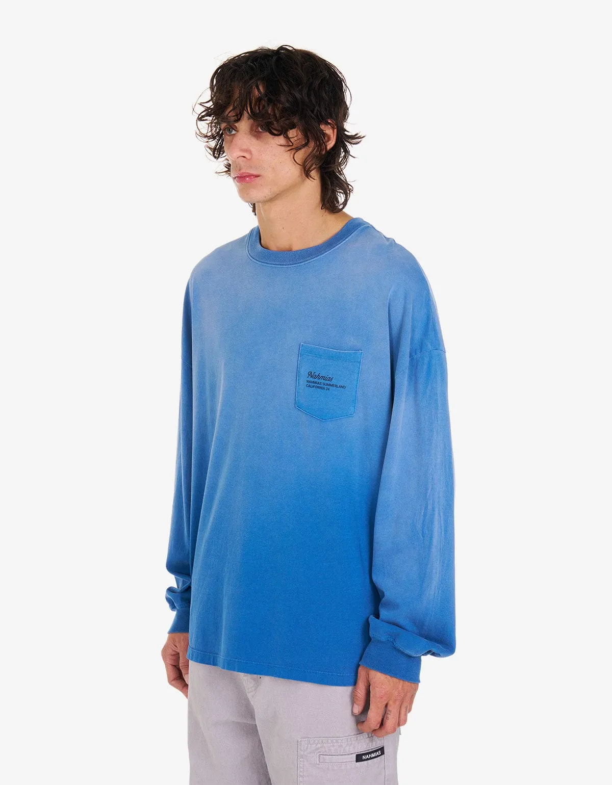 Nahmias Blue Postal L/S Pocket T-Shirt sold by Zoo Fashions product image thumbnail 2