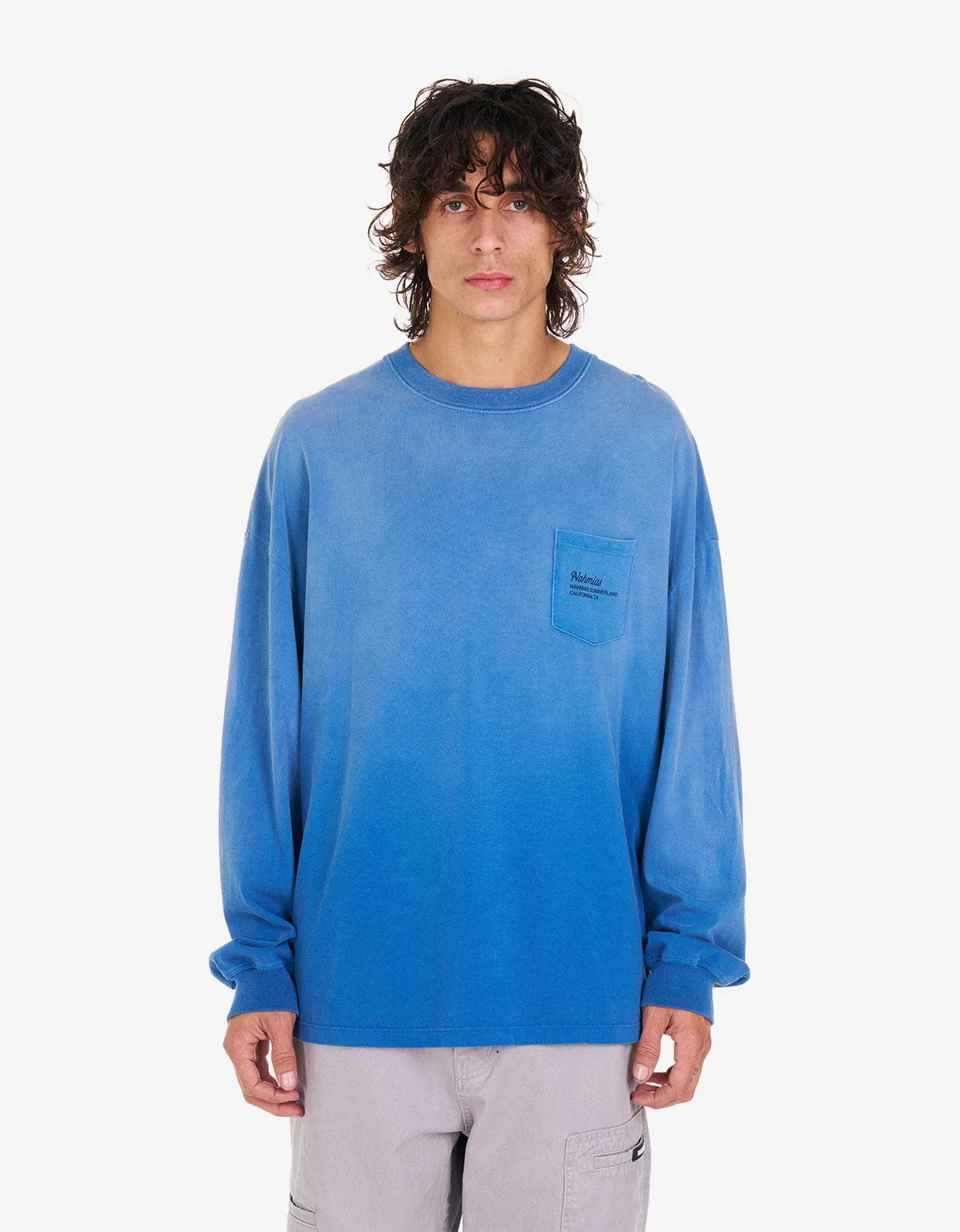 Nahmias Blue Postal L/S Pocket T-Shirt sold by Zoo Fashions