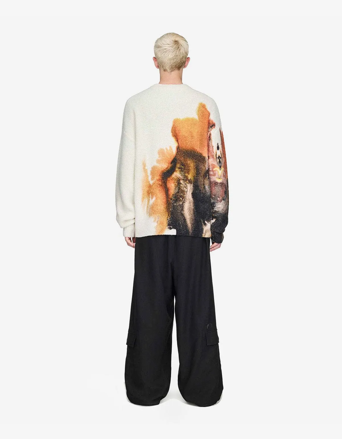 Y-3 White AOP Graphic Sweater sold by Zoo Fashions product image thumbnail 4