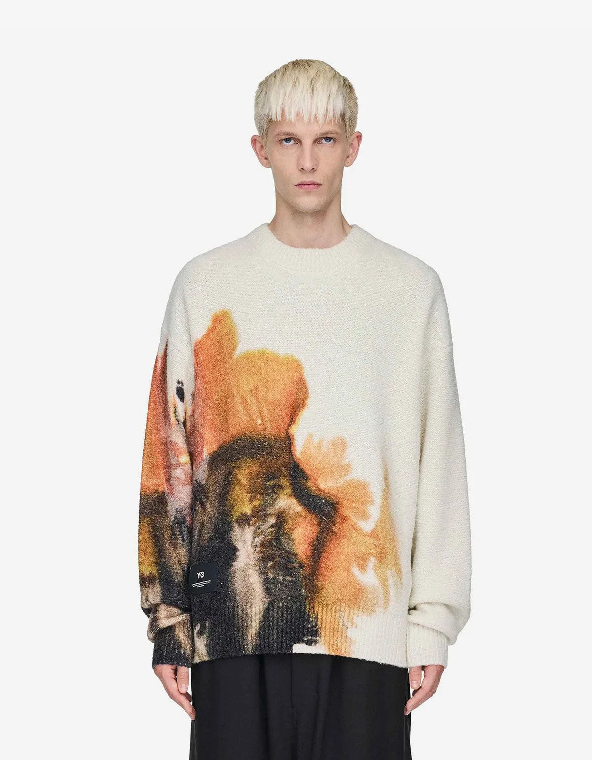 Y-3 White AOP Graphic Sweater sold by Zoo Fashions product image thumbnail 2