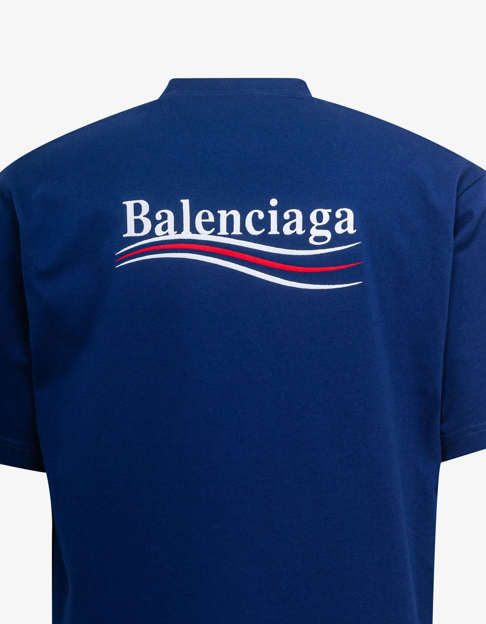 Balenciaga Blue Political Logo Large Fit T-Shirt sold by Zoo Fashions product image thumbnail 5
