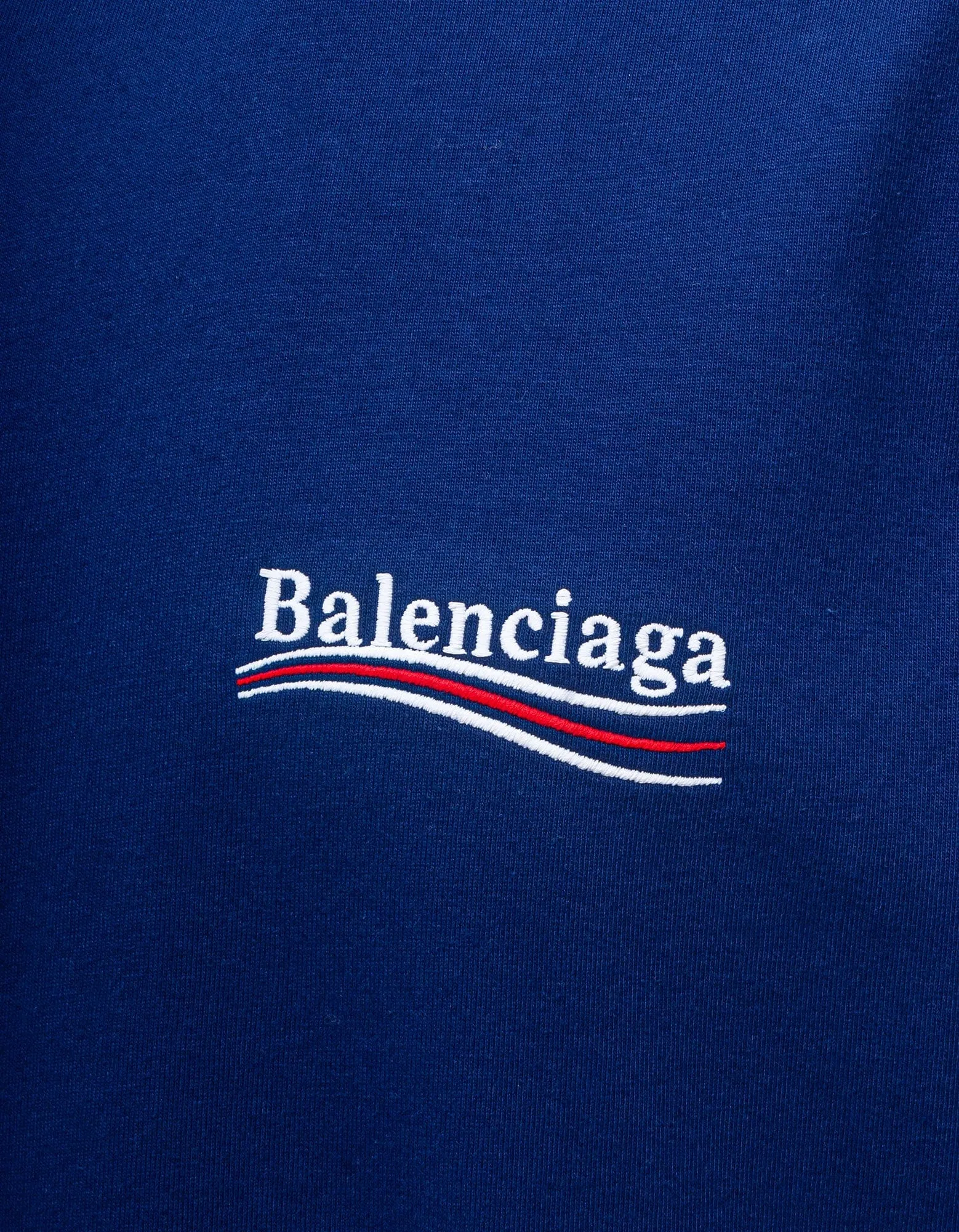 Balenciaga Blue Political Logo Large Fit T-Shirt sold by Zoo Fashions product image thumbnail 3