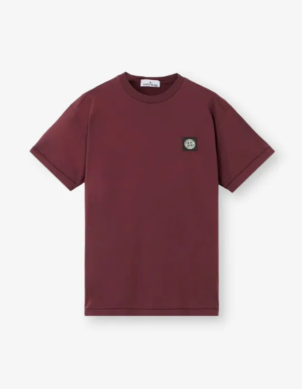 Stone Island Burgundy Red Compass Logo T-Shirt sold by Zoo Fashions