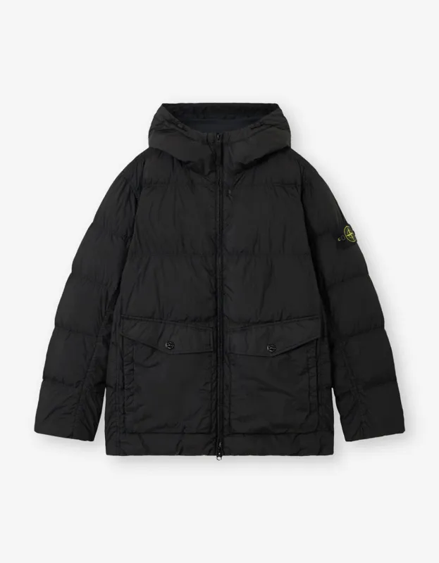 Stone Island Black Down Short Parka sold by Zoo Fashions