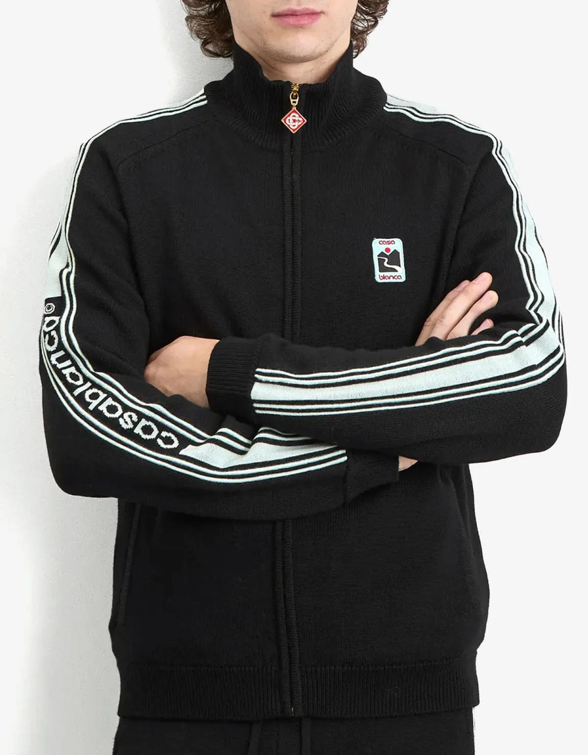 Casablanca Black Merino Wool Track Jacket sold by Zoo Fashions product image thumbnail 4