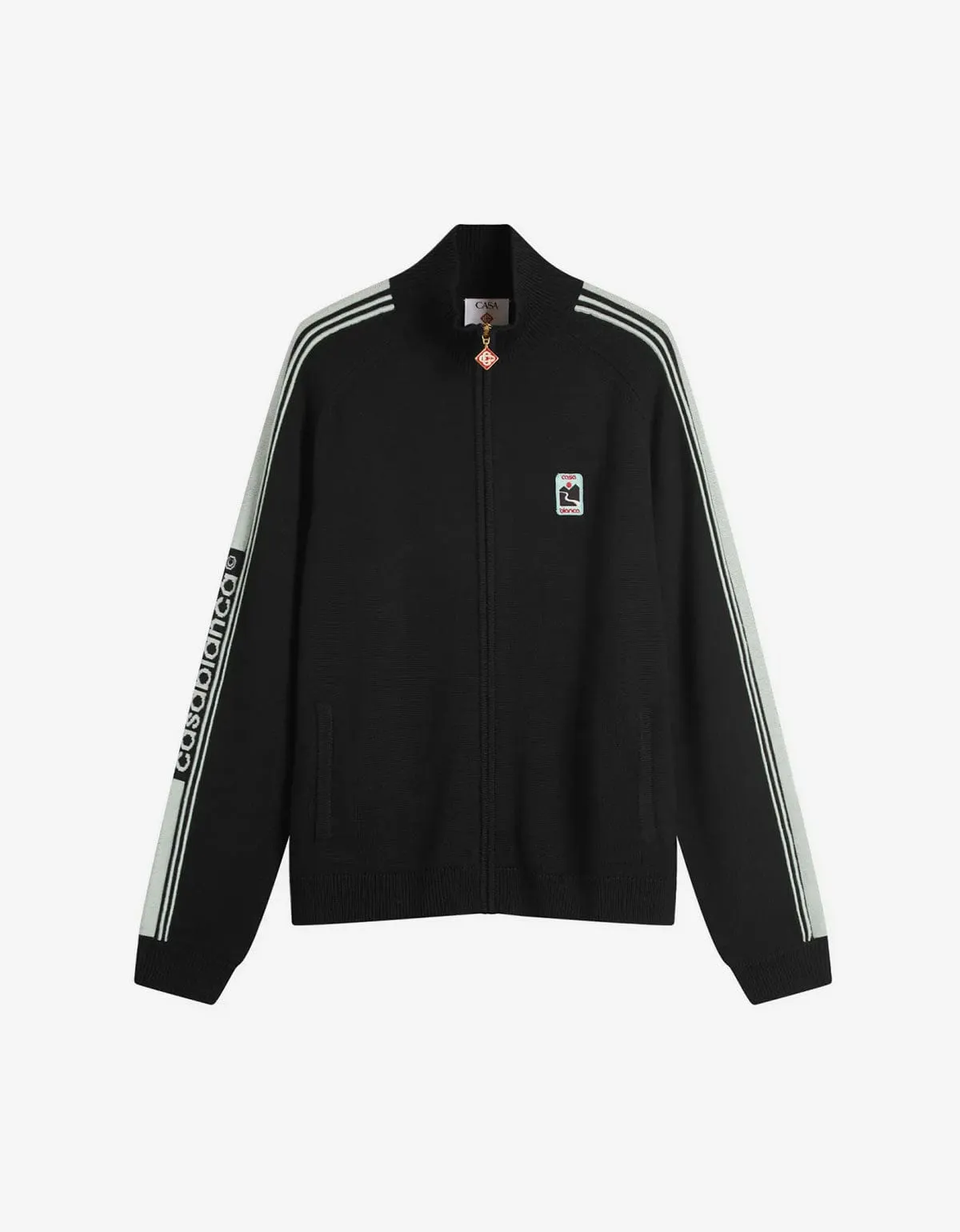 Casablanca Black Merino Wool Track Jacket sold by Zoo Fashions