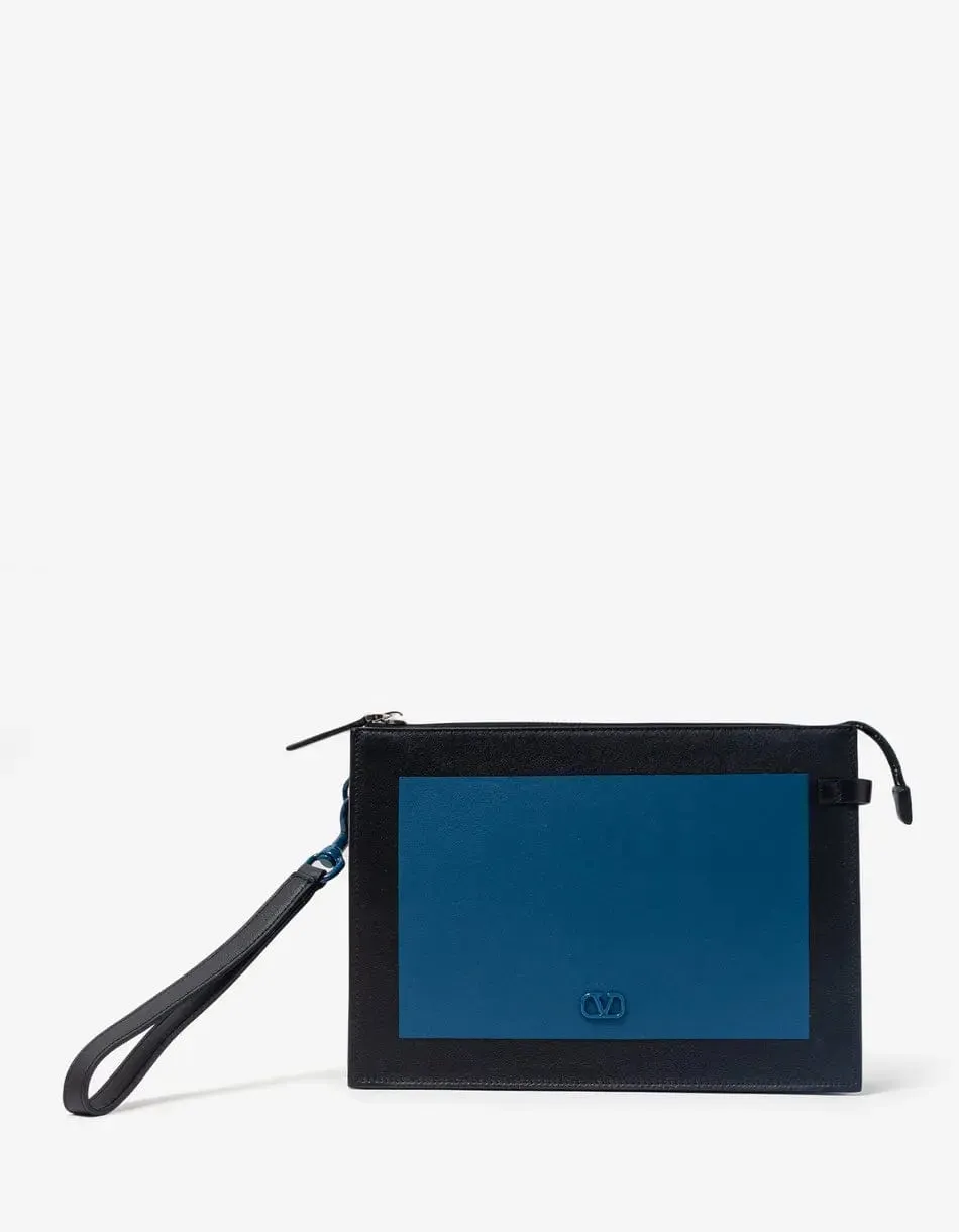 Valentino Blue VLogo Logo Signature Pouch sold by Zoo Fashions product image thumbnail 2