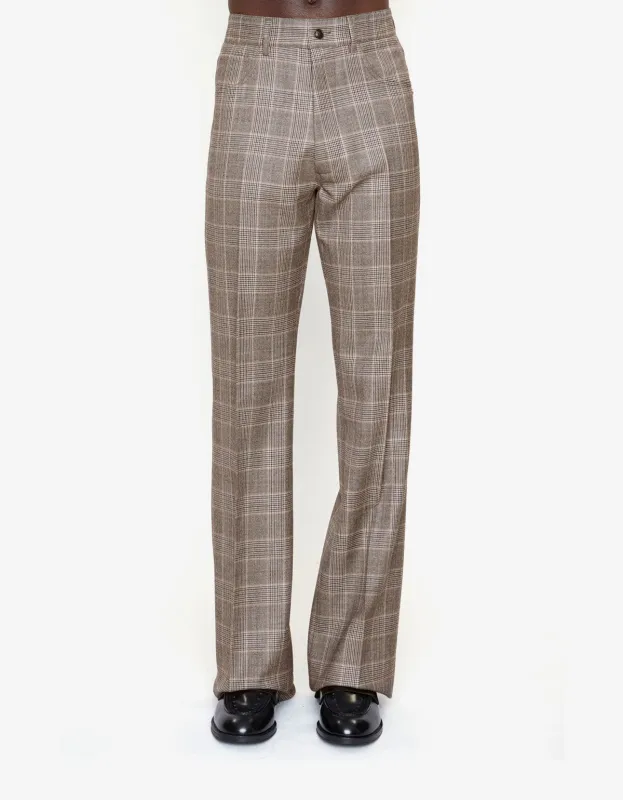 Amiri Brown Check Boot Cut Trousers sold by Zoo Fashions