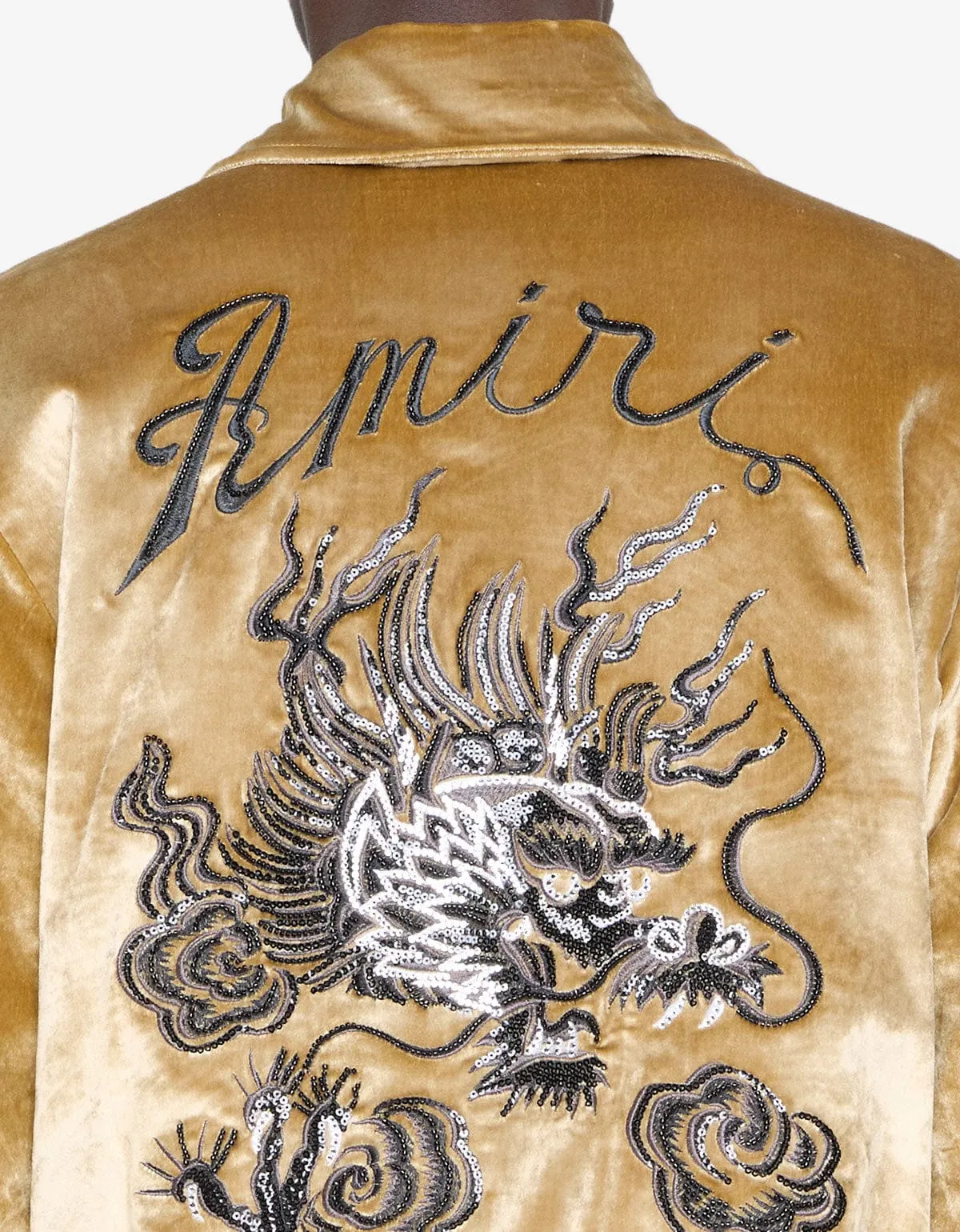 Amiri Gold Dragon Velvet Bomber sold by Zoo Fashions product image thumbnail 3
