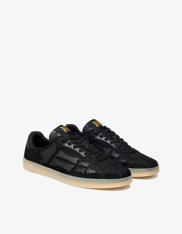 Amiri Black Croc Debossed Pacific Bones Trainers sold by Zoo Fashions
