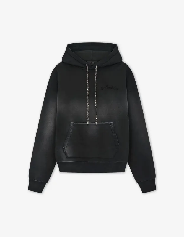 Amiri Black Bleach Bandana Oversized Hoodie sold by Zoo Fashions