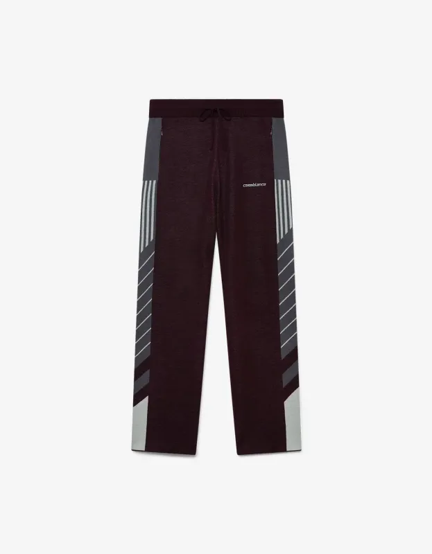 Casablanca Purple Merino Diagonal Tennis Trousers sold by Zoo Fashions