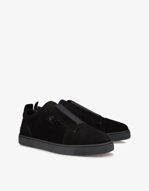 Christian Louboutin St Louis Black Suede Trainers sold by Zoo Fashions