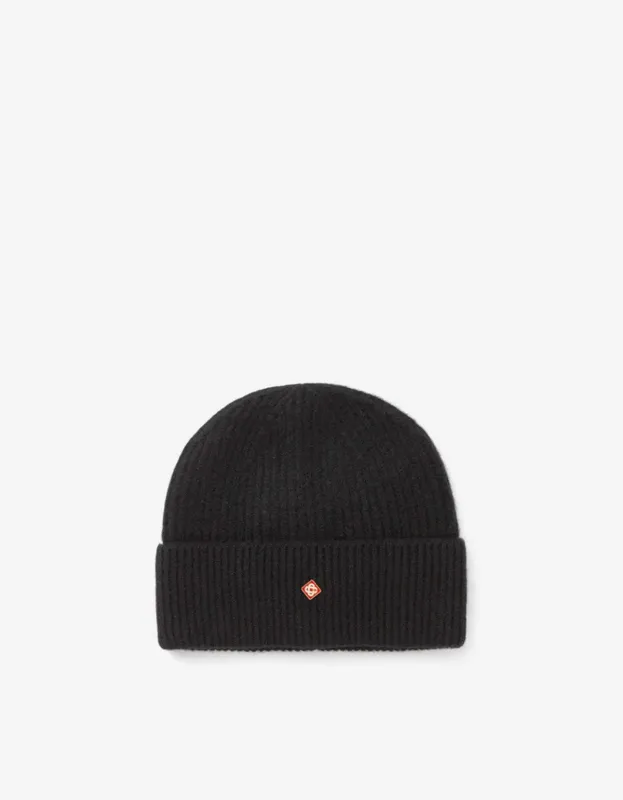 Casablanca Black Half Cardigan Wool Beanie Hat sold by Zoo Fashions