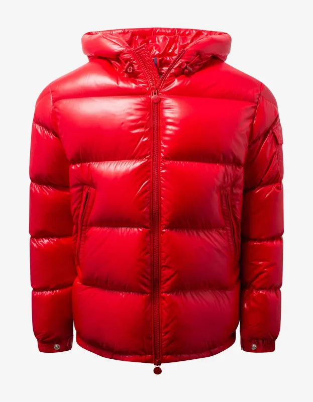 Moncler Ecrins Red Nylon Down Jacket sold by Zoo Fashions