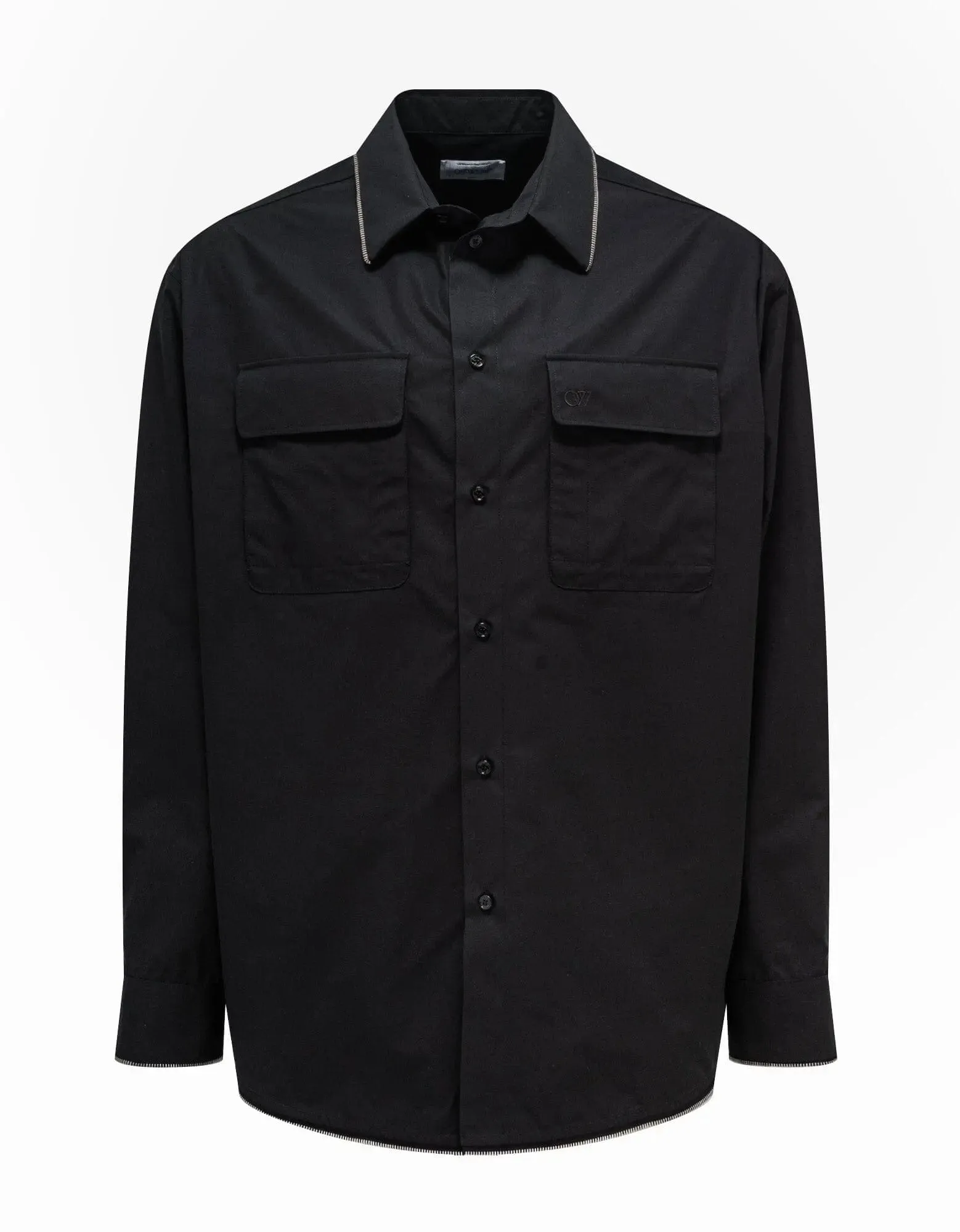 Off-White Black Zip Military Overshirt sold by Zoo Fashions