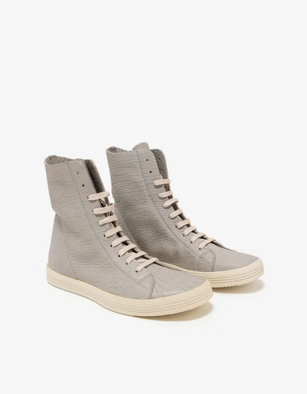 Rick Owens Mastosneaks Grey Grain Leather High Top Trainers - AW16 made by Rick Owens