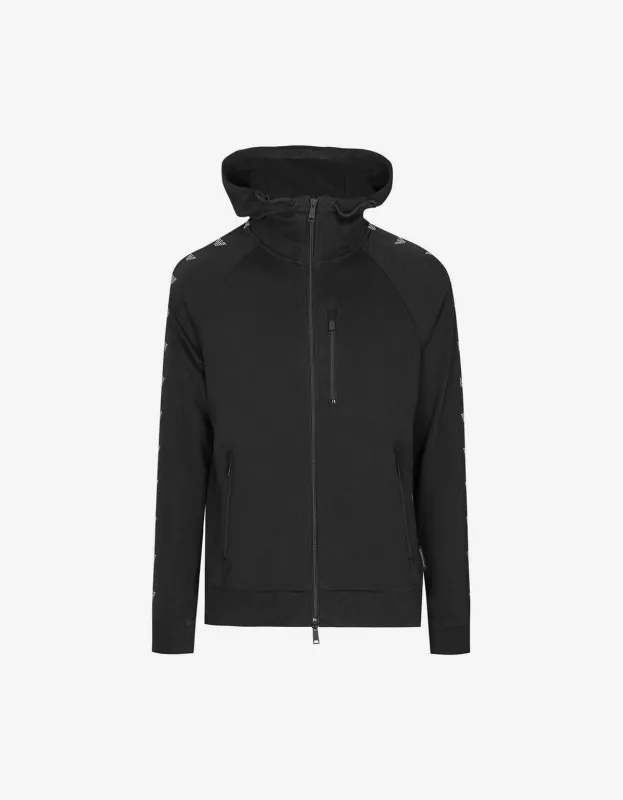 Emprio Armani Black Logo Tape Hoodie sold by Zoo Fashions