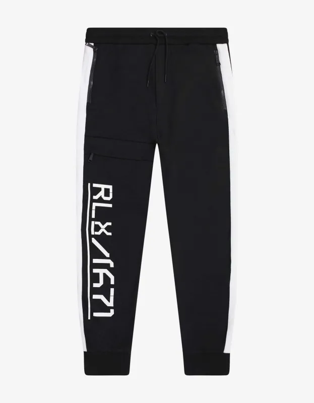 Ralph Lauren RLX Black RLX Logo Print Sweat Pants - SS19 sold by Zoo Fashions