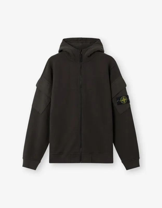 Stone Island Lead Grey Compass Zip Hoodie sold by Zoo Fashions