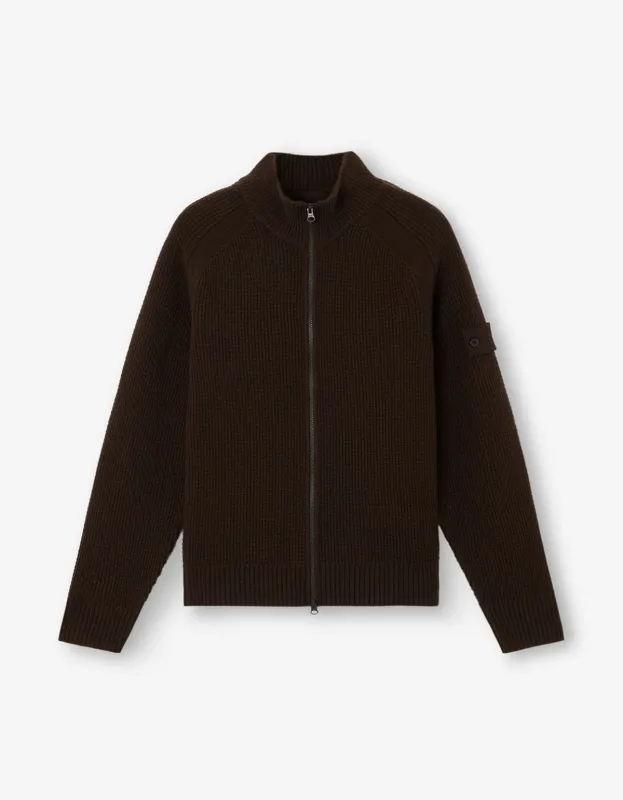 Stone Island Ghost Brown Zip Cardigan sold by Zoo Fashions