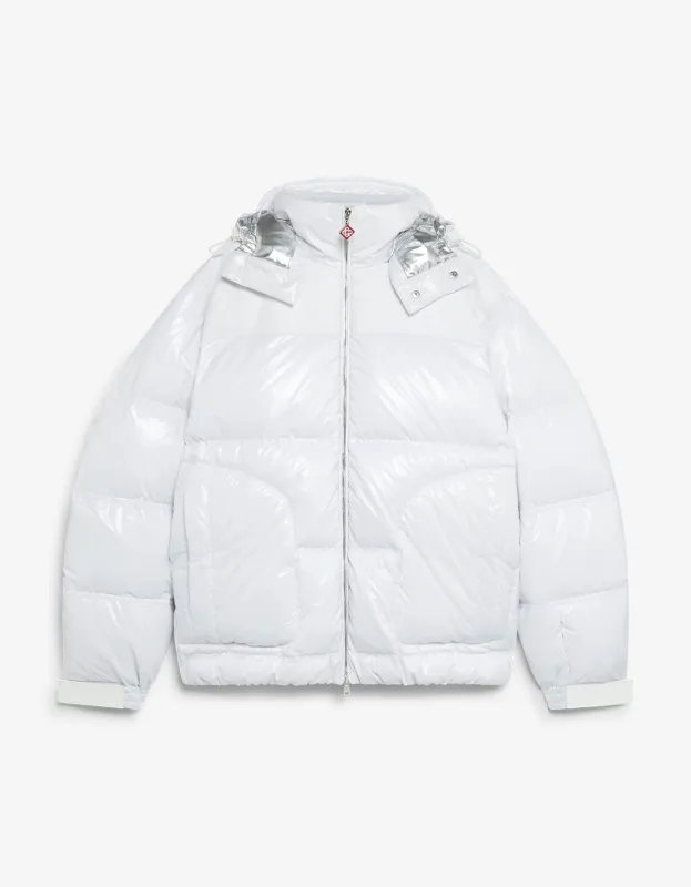 Casablanca White Nylon & Ripstop Puffer Jacket sold by Zoo Fashions