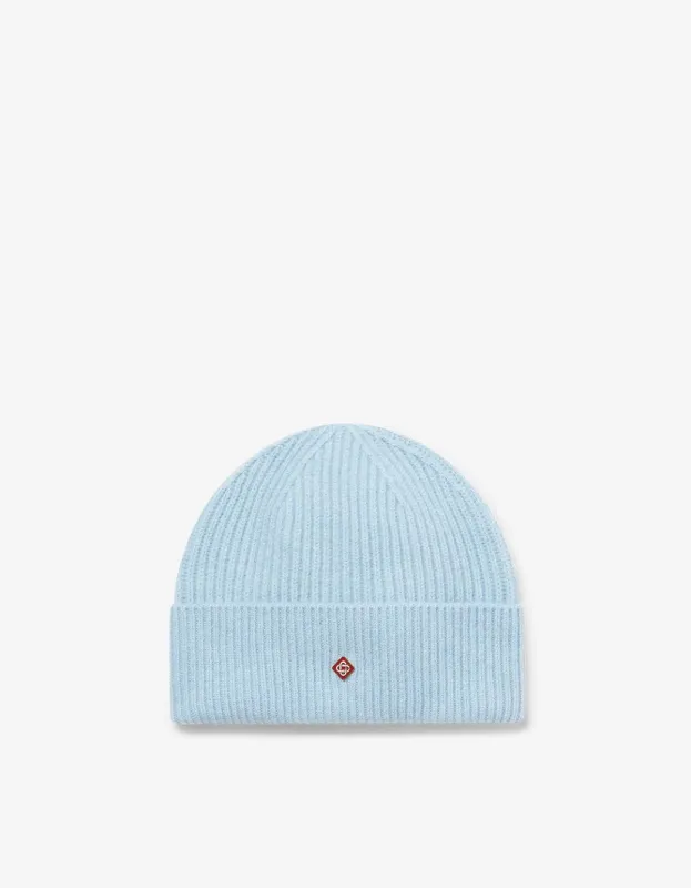 Casablanca Blue Wool Rib Beanie Hat sold by Zoo Fashions