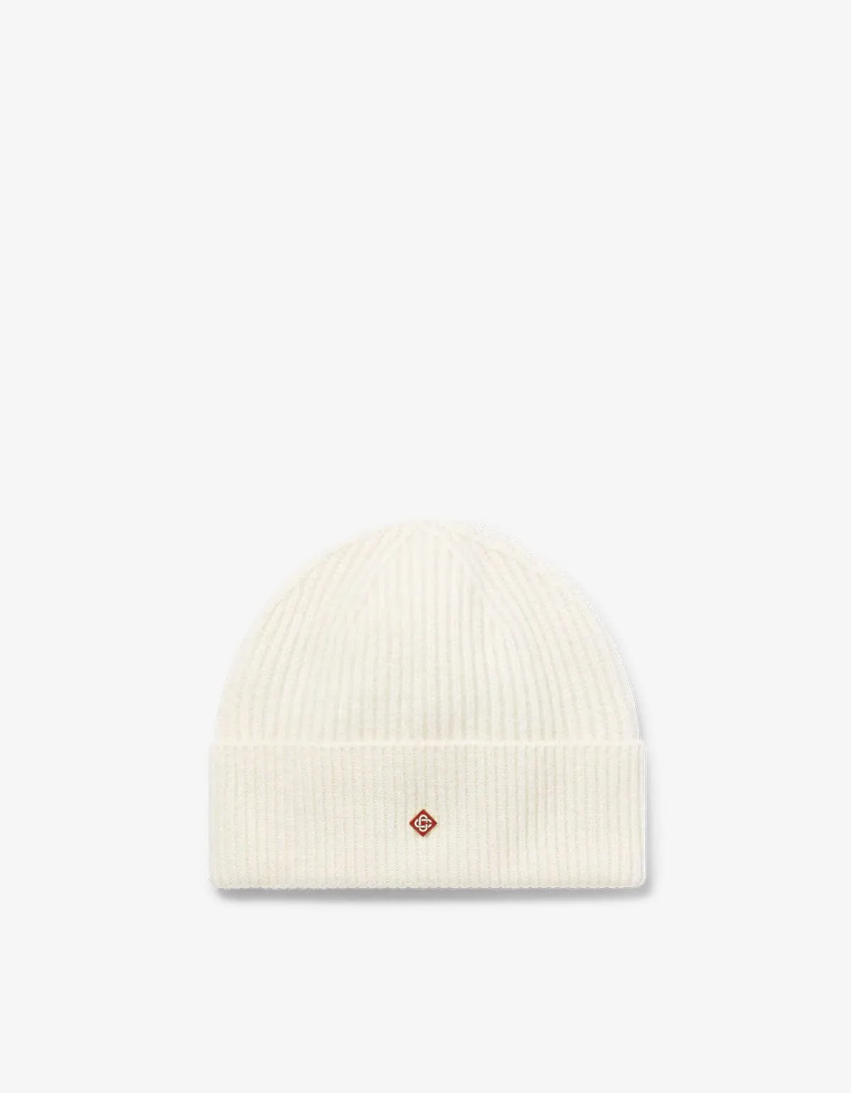 Casablanca White Rib Wool Beanie Hat sold by Zoo Fashions
