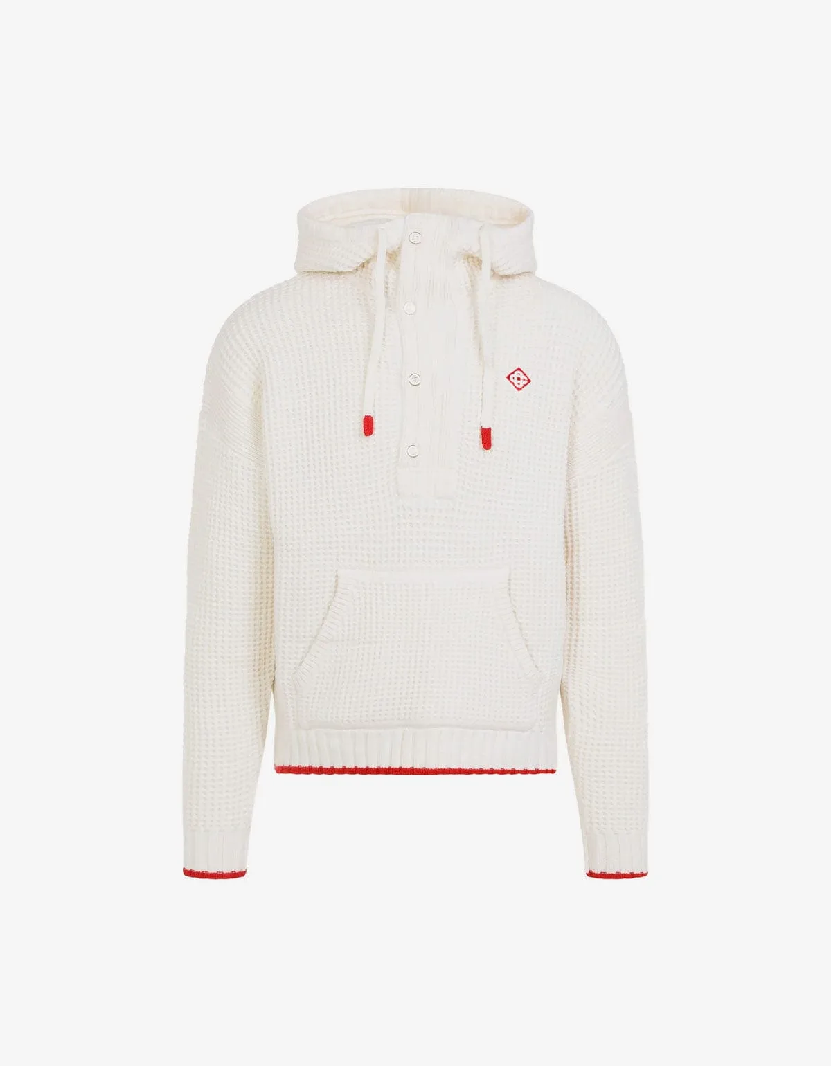 Casablanca White Waffle Knit Hoodie sold by Zoo Fashions