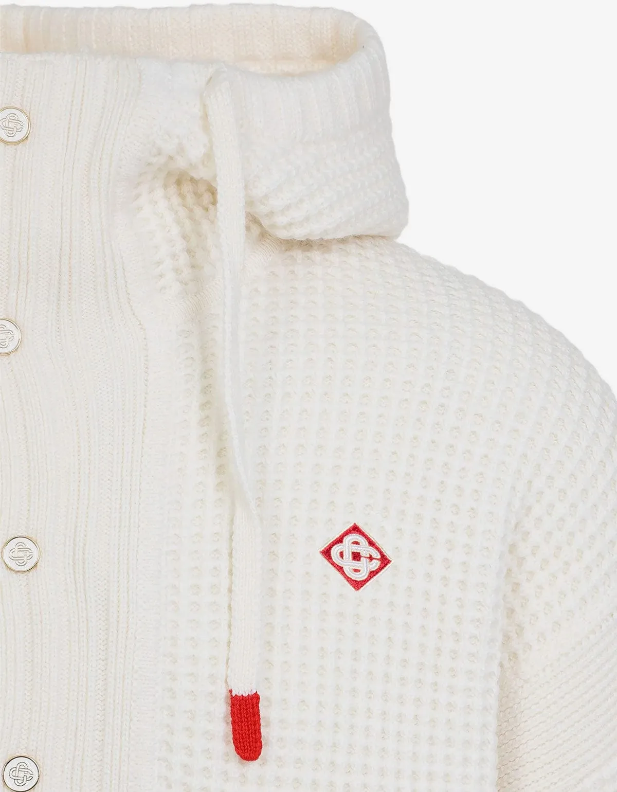 Casablanca White Waffle Knit Hoodie sold by Zoo Fashions product image thumbnail 3