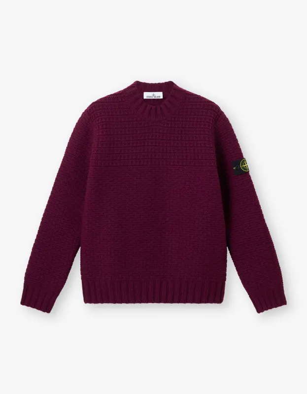 Stone Island Burgundy Wool Sweater sold by Zoo Fashions