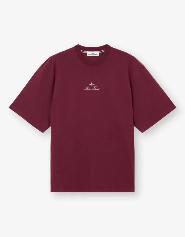Stone Island Burgundy Print T-Shirt sold by Zoo Fashions