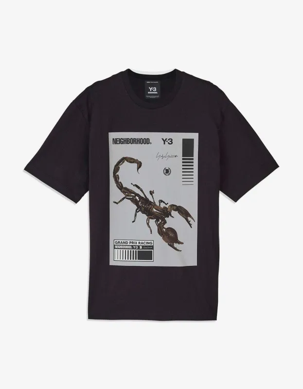 Y-3 Neighborhood Black Graphic T-Shirt sold by Zoo Fashions