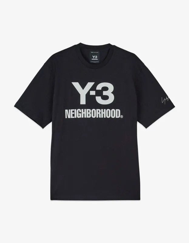 Y-3 Neighborhood Black Logo T-Shirt sold by Zoo Fashions