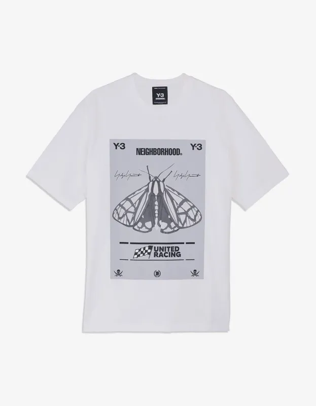 Y-3 Neighborhood White Graphic T-Shirt sold by Zoo Fashions
