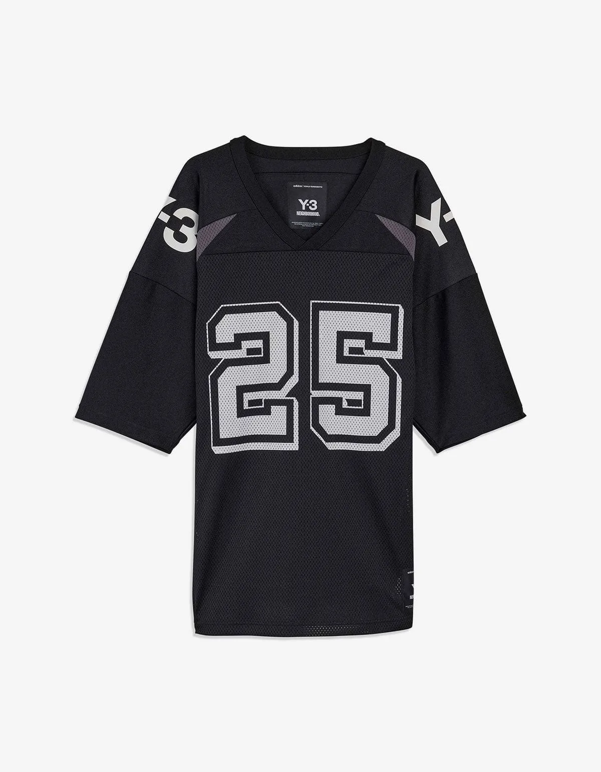 Y-3 Neighborhood Black Football Jersey T-Shirt sold by Zoo Fashions