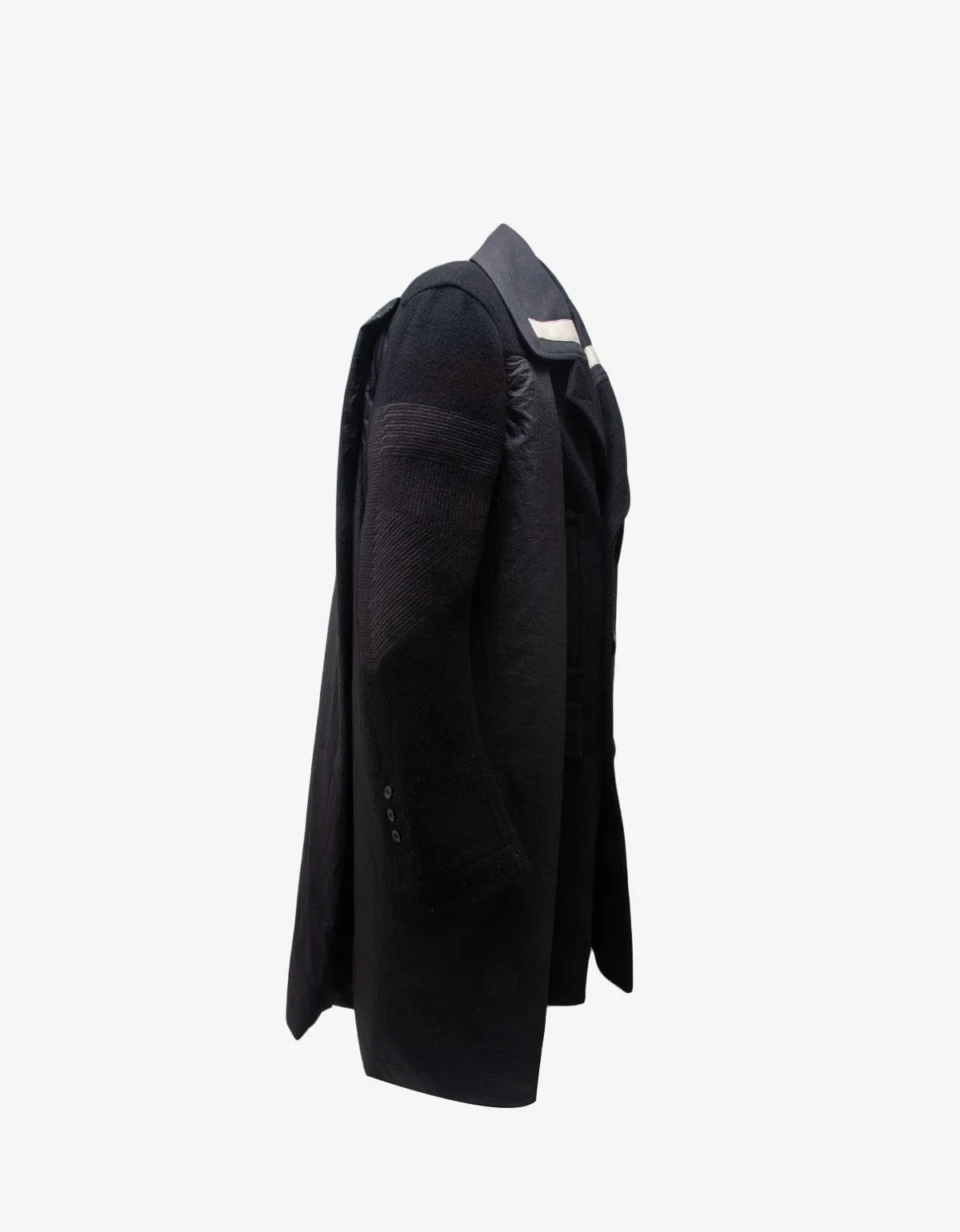 Rick Owens Black Wool Caped Peacoat - AW15 sold by Zoo Fashions product image thumbnail 4