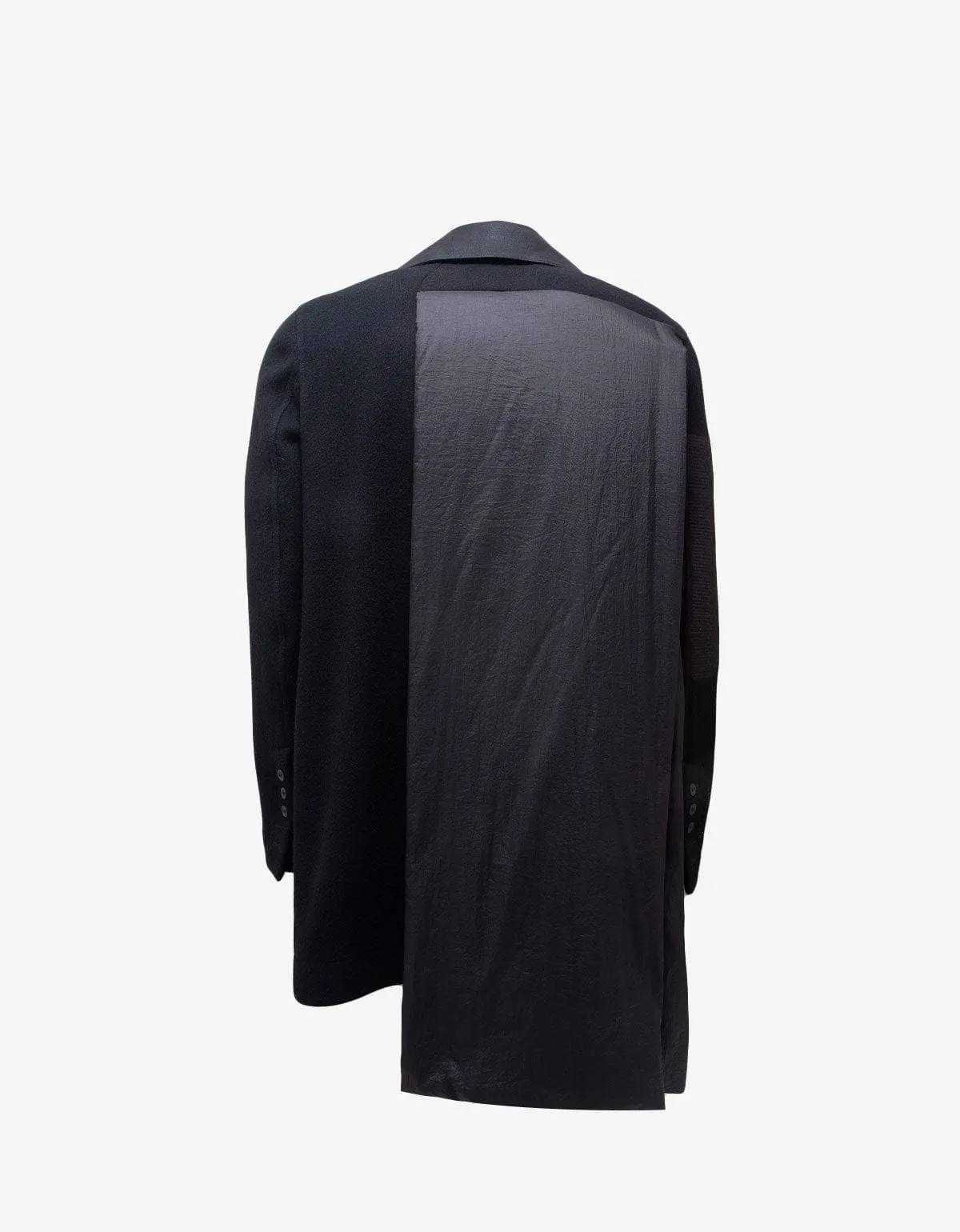 Rick Owens Black Wool Caped Peacoat - AW15 sold by Zoo Fashions product image thumbnail 2