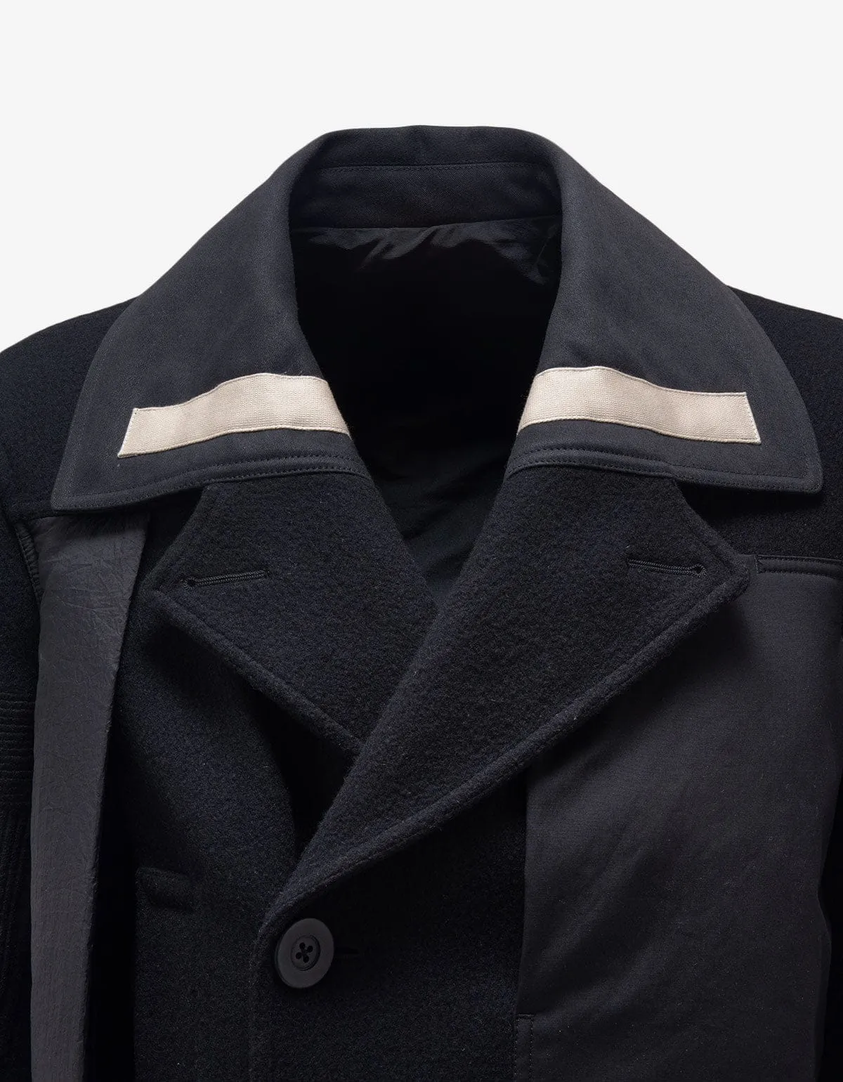 Rick Owens Black Wool Caped Peacoat - AW15 sold by Zoo Fashions product image thumbnail 5
