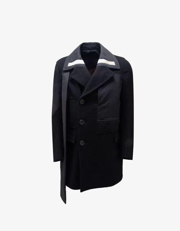 Rick Owens Black Wool Caped Peacoat - AW15 sold by Zoo Fashions