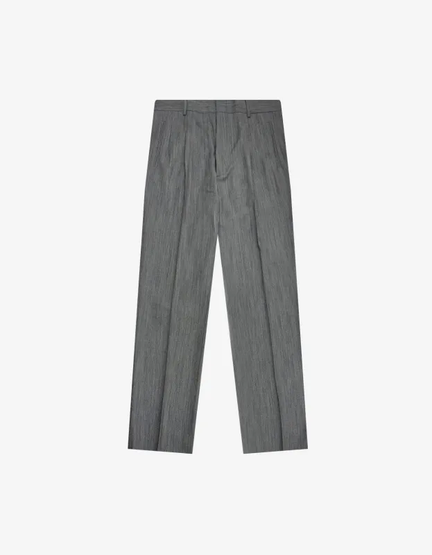 Maison Martin Margiela Grey Wool Pinstripe Trousers sold by Zoo Fashions