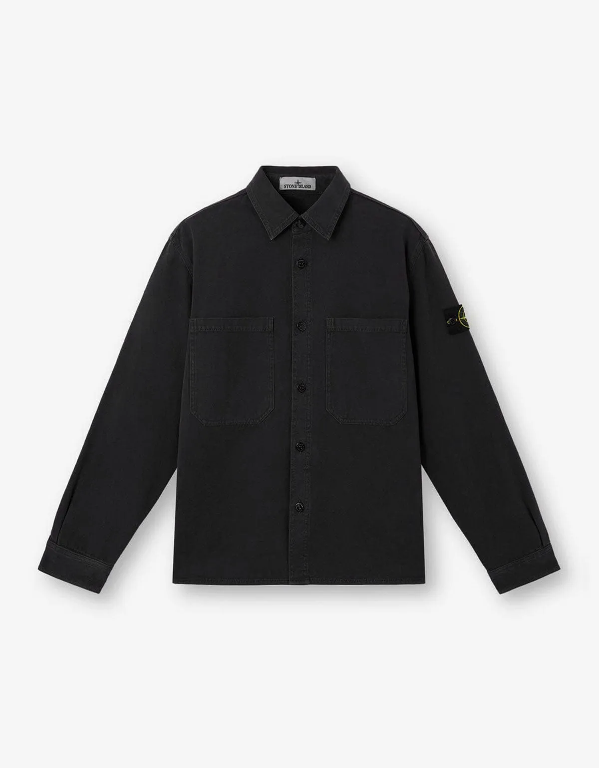 Stone Island Black Old Effect Overshirt sold by Zoo Fashions