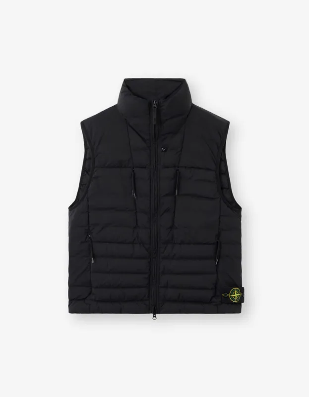 Stone Island Black Seamless Tunnel Nylon Down-TC Vest sold by Zoo Fashions