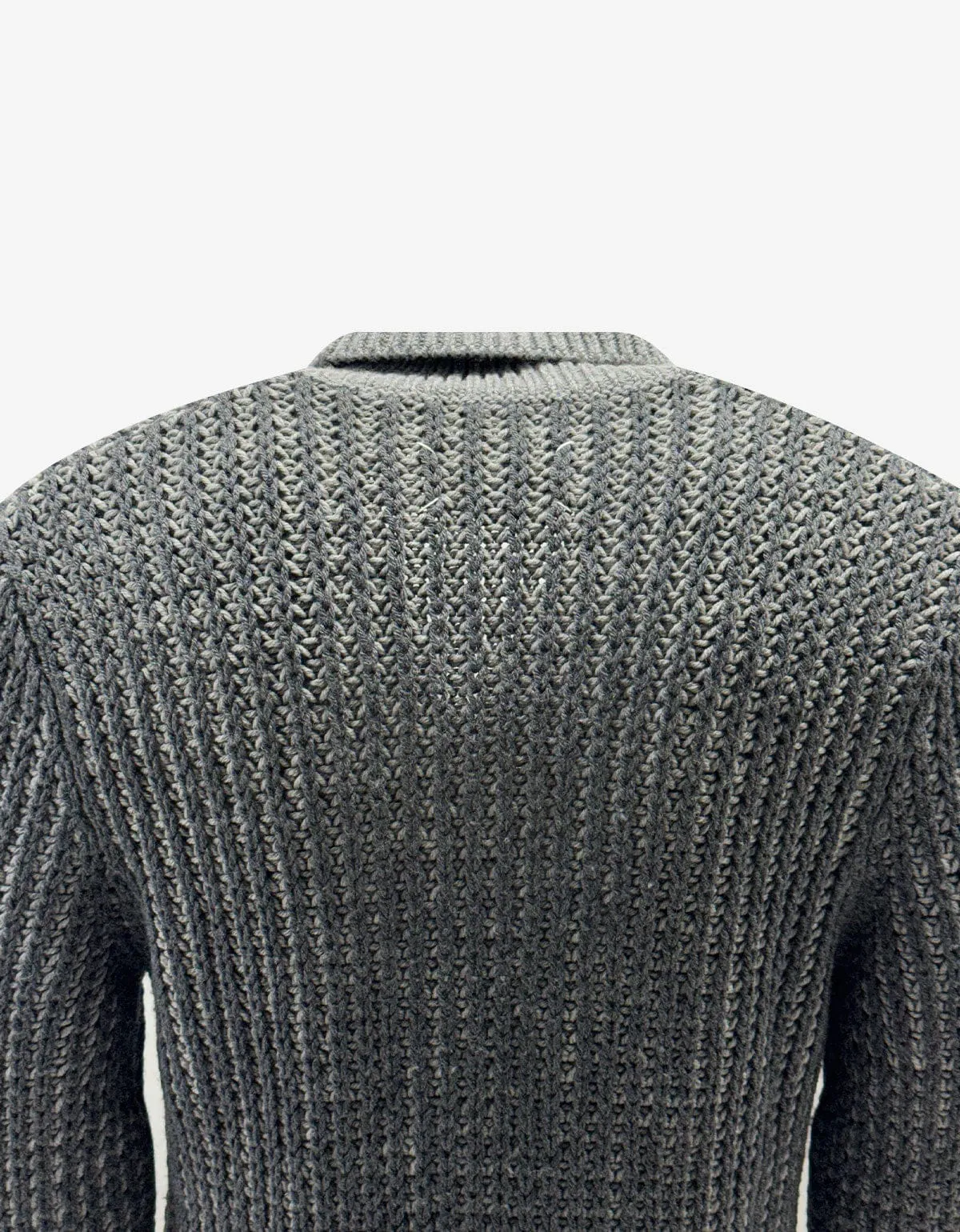 Maison Martin Margiela Grey Wool Shawl Collar Cardigan sold by Zoo Fashions product image thumbnail 4