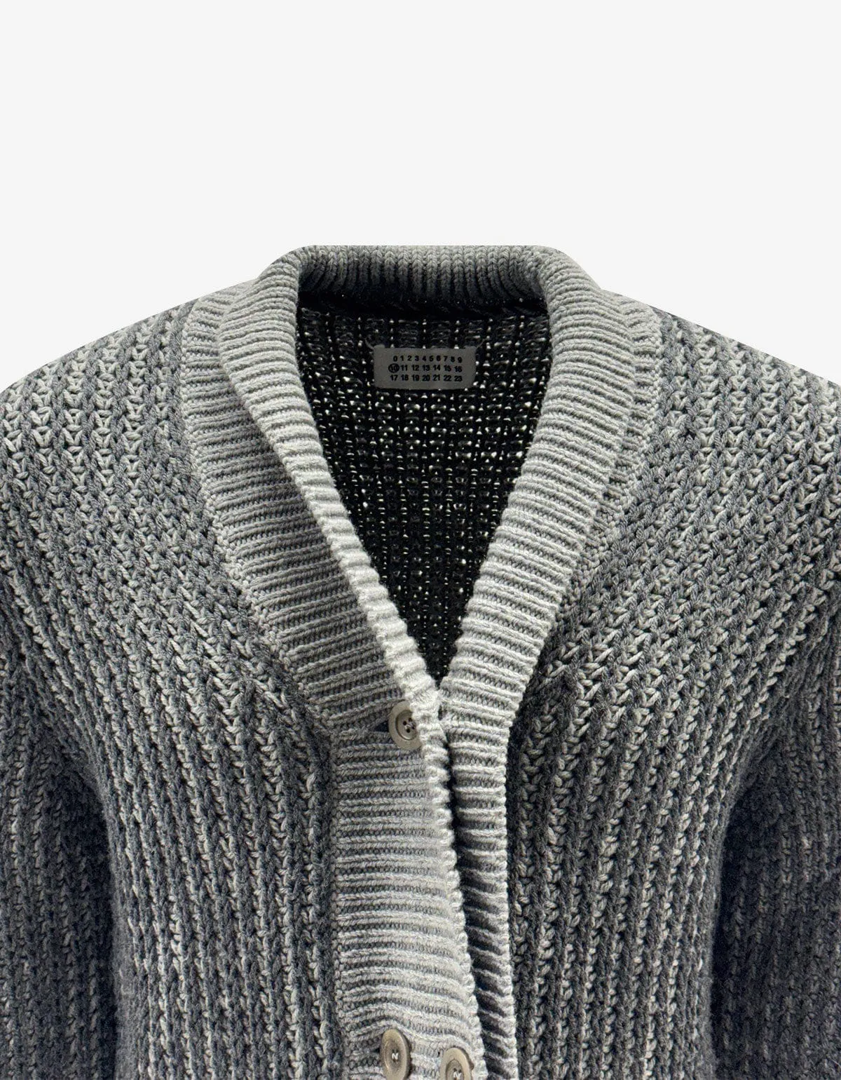 Maison Martin Margiela Grey Wool Shawl Collar Cardigan sold by Zoo Fashions product image thumbnail 3