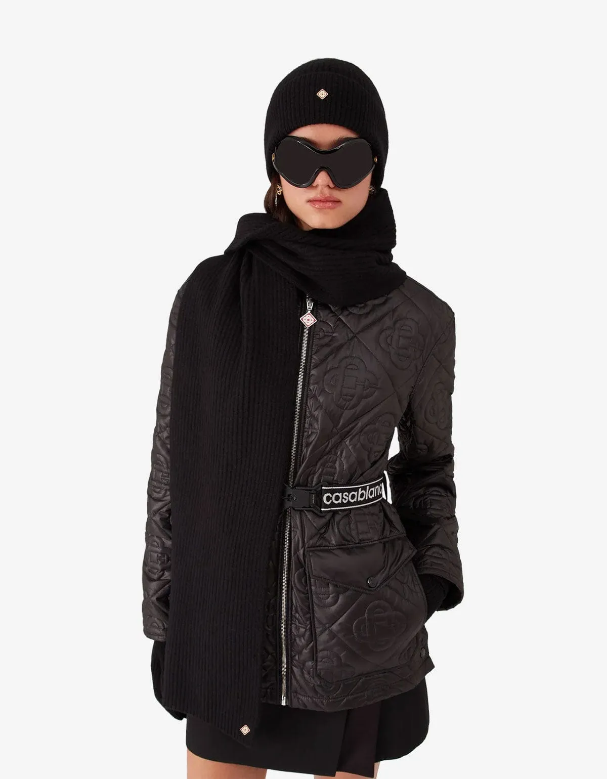 Casablanca Black Wool Rib Hat & Scarf Set sold by Zoo Fashions product image thumbnail 2