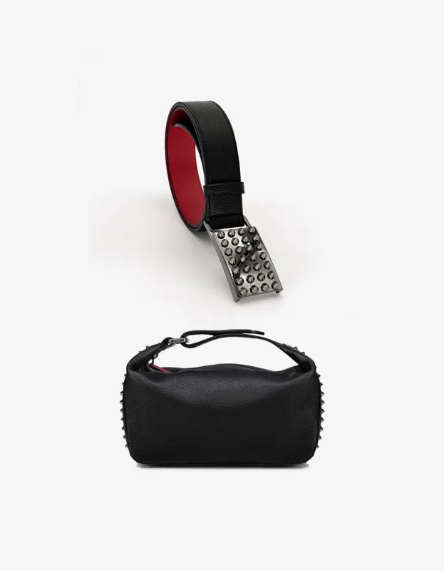 Christian Louboutin Black Funky Belt & Wash Bag Set sold by Zoo Fashions
