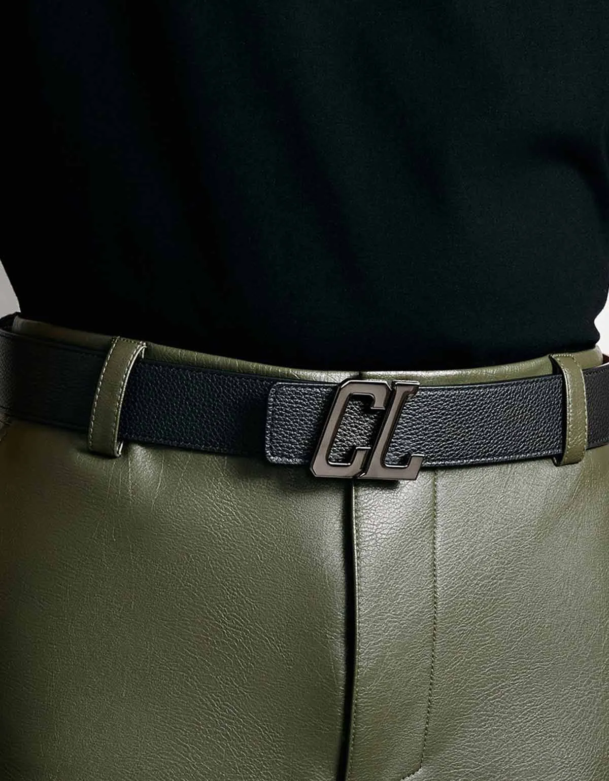 Christian Louboutin Happy Rui CL Black Belt & FAV Kios Black Card Holder Set sold by Zoo Fashions product image thumbnail 4