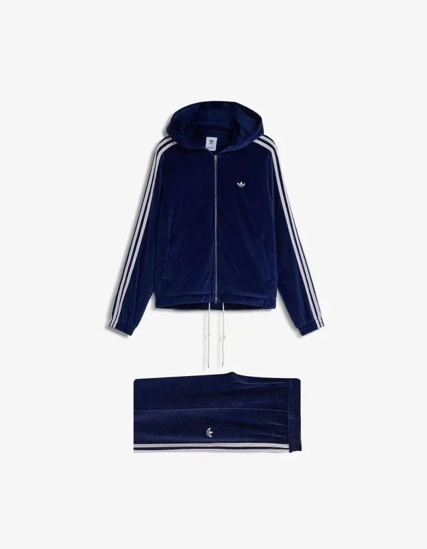 Wales Bonner x Adidas Blue Velour Tracksuit Set sold by Zoo Fashions