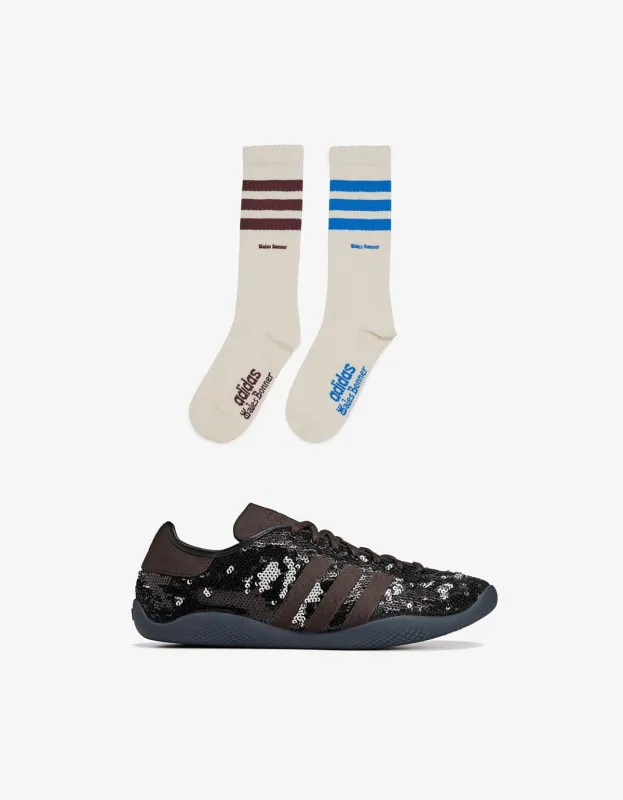 Wales Bonner x Adidas Karintha Sequin Trainers & White 3S Socks Set sold by Zoo Fashions
